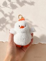 آویز | جاکلیدی عروسکی مرغ سفید پشمالو - تصویر 2
