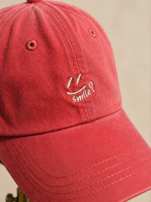 کلاه کپ اسپرت کتان طرح اسمایل|smile - تصویر 2
