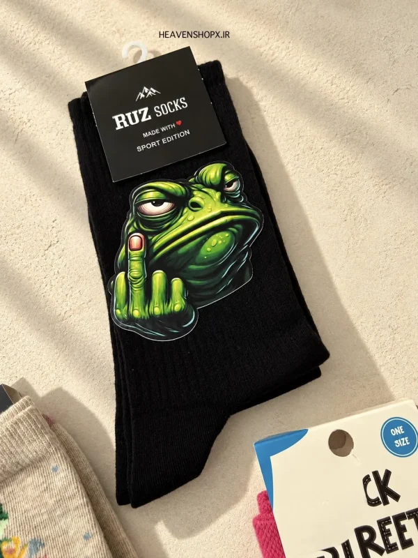 جوراب ساقدار طرح قورباغه | کالکشن Frog Socks - تصویر 2