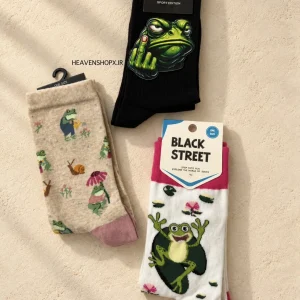 جوراب ساقدار طرح قورباغه | کالکشن Frog Socks