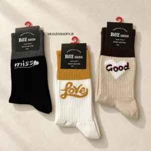 جوراب ساقدار نوشته‌دار Roz Socks | کالکشن Love, Miss & Good