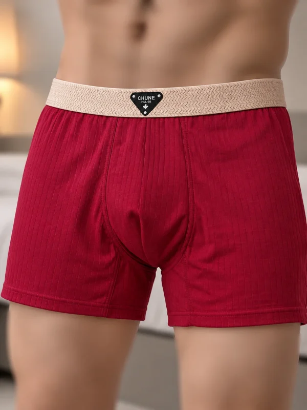 شورت پادار مردانه نخی طرح کبریتی CHUNE | سایز XL تا 4XL - تصویر 2