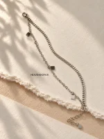 پابند دو رج استیل زنانه وارداتی - تصویر 4