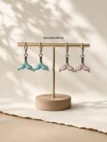 گوشواره استیل طرح دم وال