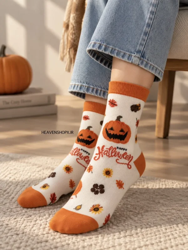 جوراب ساقدار طرح هالووین Sock Street | یونیسکس سایز 41 تا 46 - تصویر 2