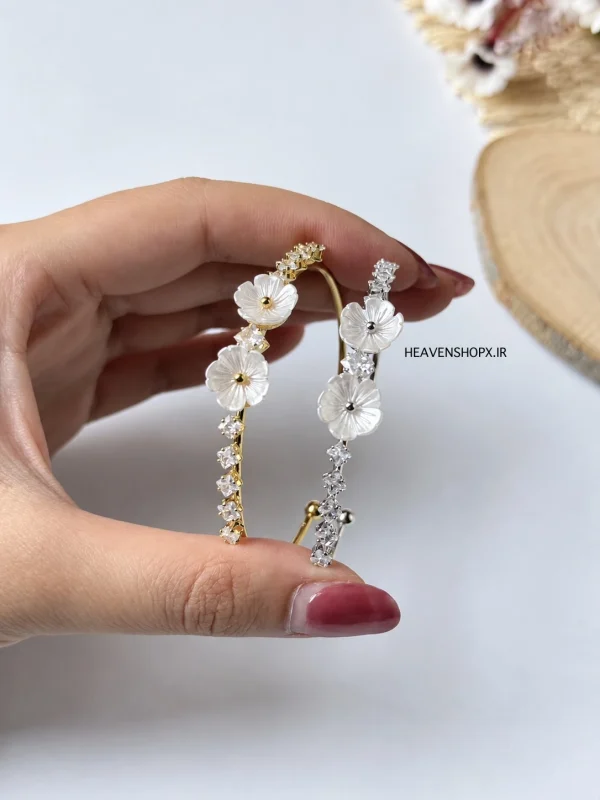 دستبند النگویی زنانه طرح گل - تصویر 6