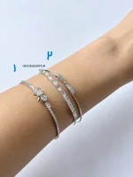 دستبند النگویی زنانه طرح پاپیون و نگین - تصویر 5