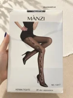 جوراب‌شلواری زنانه نازک طرح گل MANZI مدل 12A17 – ضخامت 20 دن