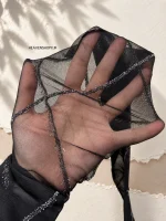 جوراب شلواری زنانه توری طرح لوزی براق - تصویر 5