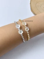 دستبند النگویی زنانه طرح گل - تصویر 5