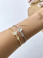 دستبند النگویی زنانه طرح گل - تصویر 3