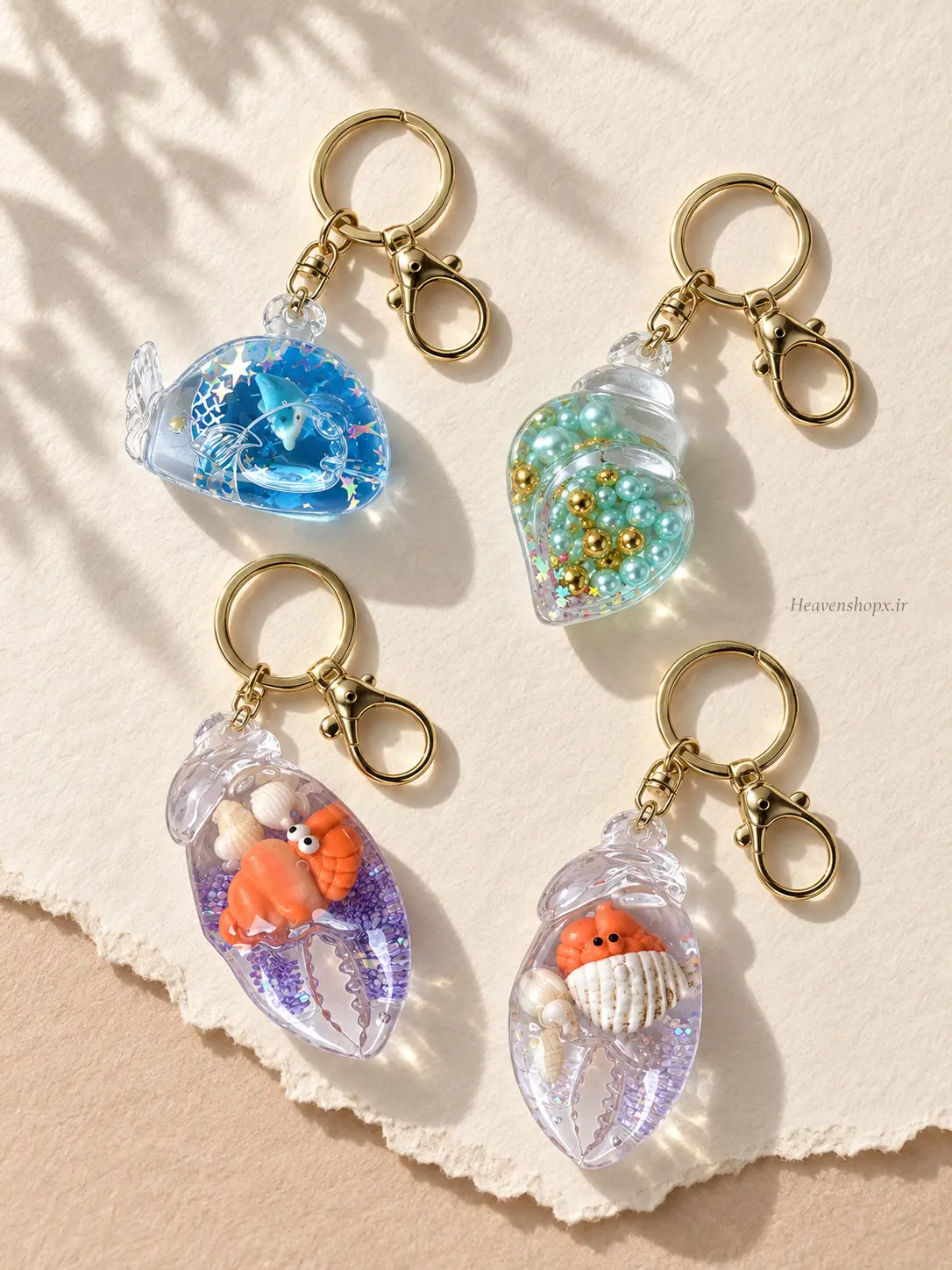 aquarium-charms-02-sea-heart-crab 2 آویز و جاکلیدی آکواریومی طرح اقیانوسی - تصویر 1